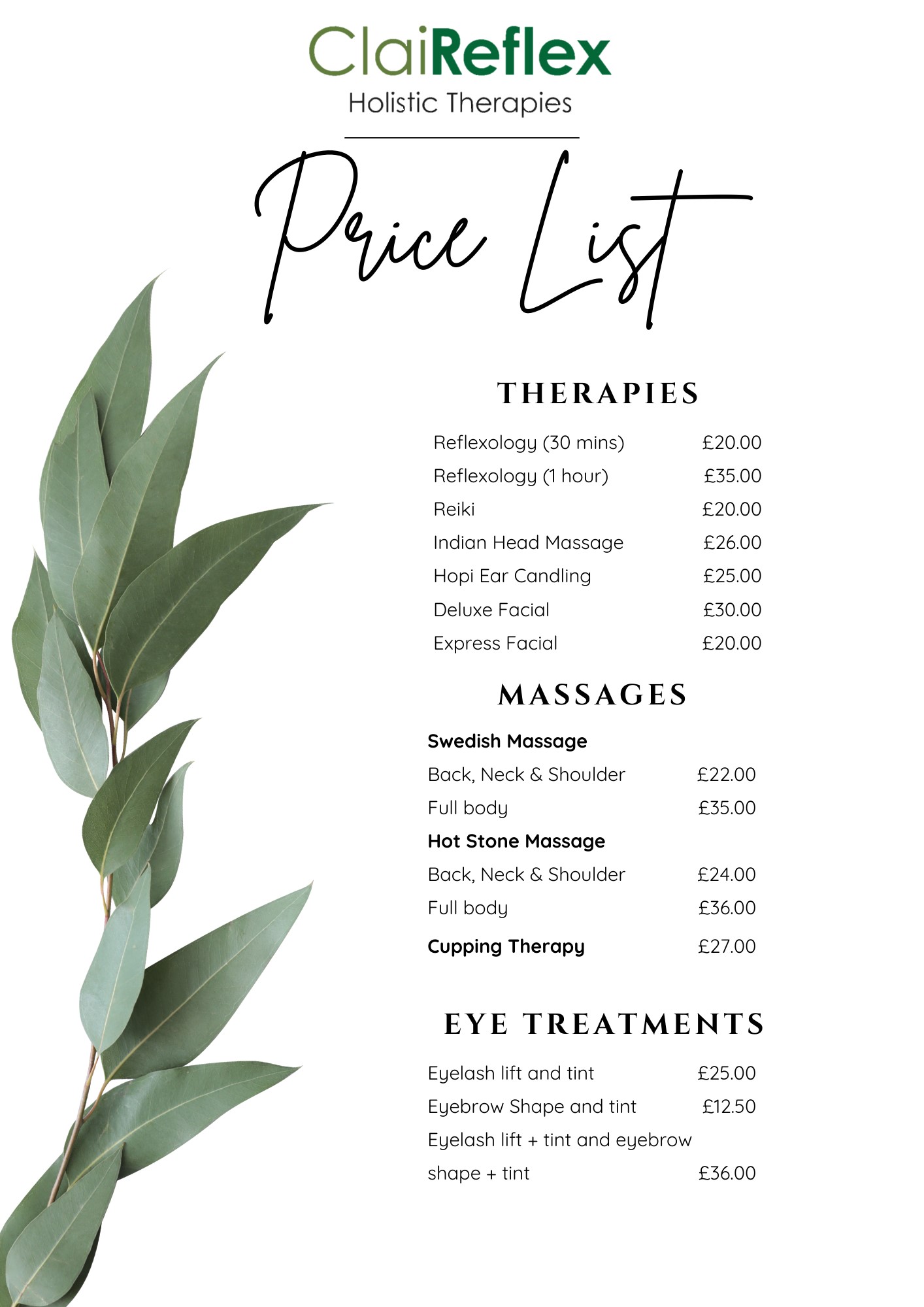 Our Price  list please contact us to read them out 